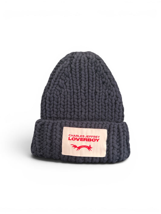 CHARLES JEFFREY LOVERBOY CHUBBY BEANIE BLUE NAVY