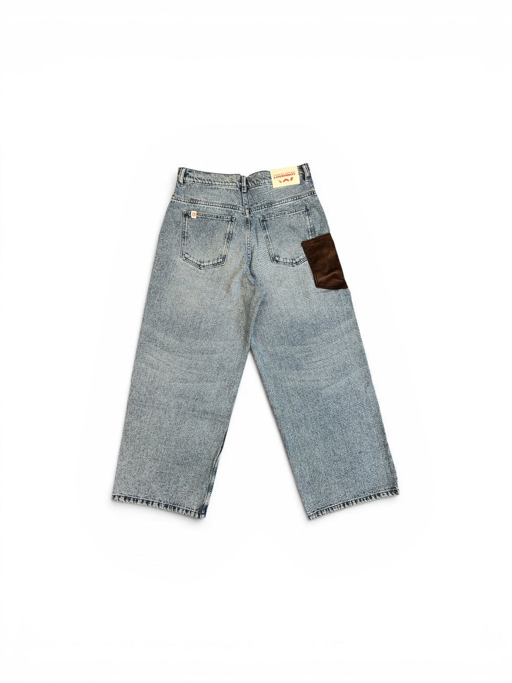 CHARLES JEFFREY LOVERBOY LOOSE FIT JEAN WITH CROCHET TRUMPET WASHED DENIM