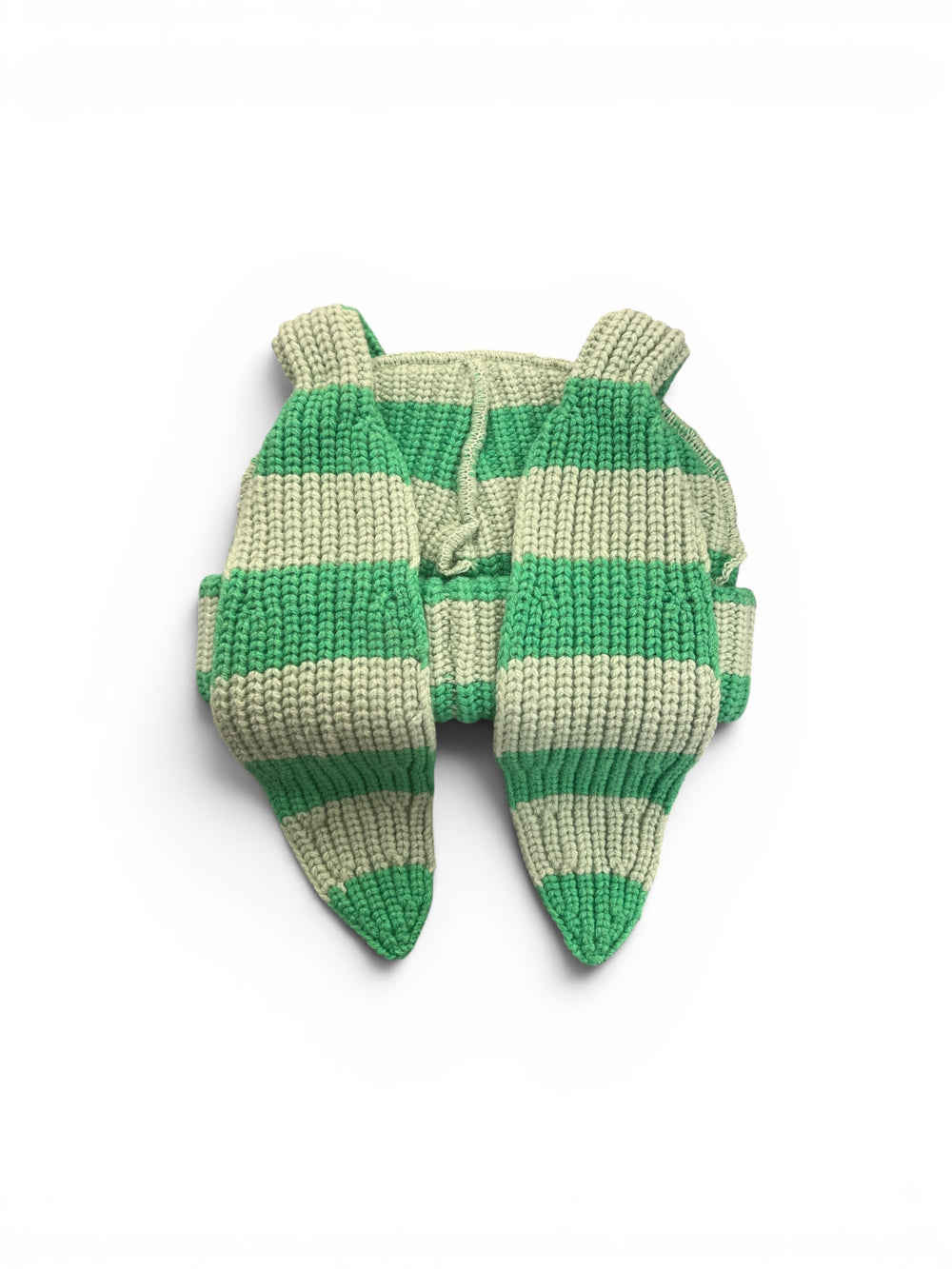 CHARLES JEFFREY LOVERBOY CHUNKY RABBIT BEANIE GREEN STRIPE