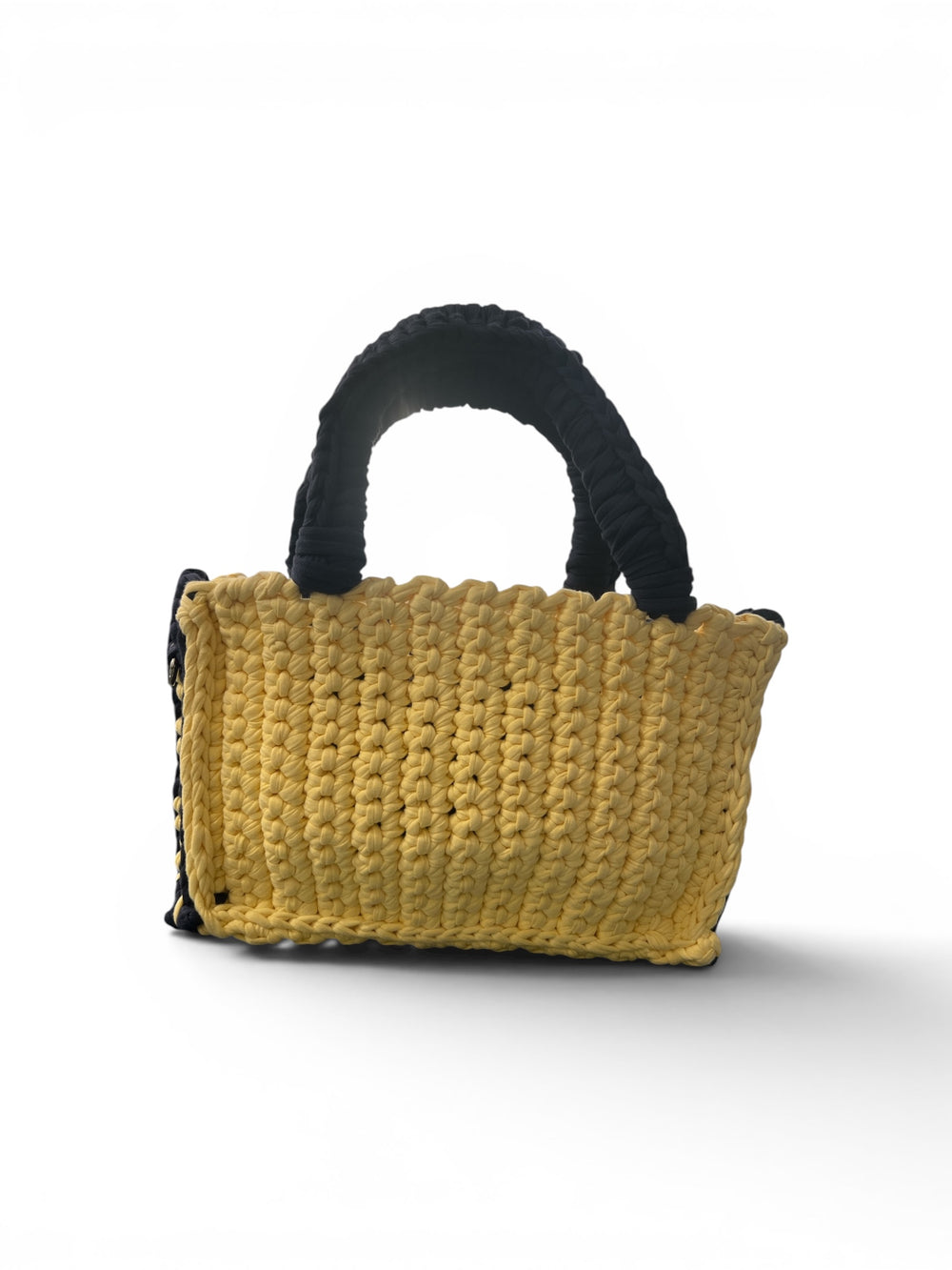 CHARLES JEFFREY LOVERBOY BUCKET BAG WITH INSTRUMENTS CHARM YELLOW + NAVY