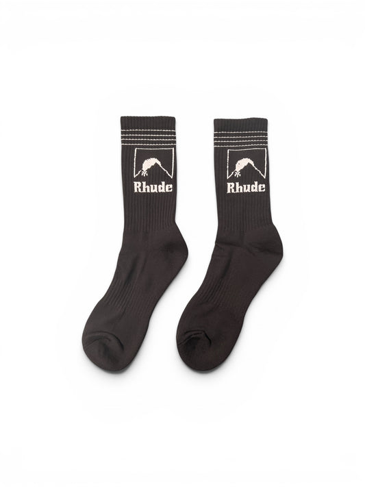 RHUDE MOONLIGHT OUTLINE SOCK BLACK / WHITE