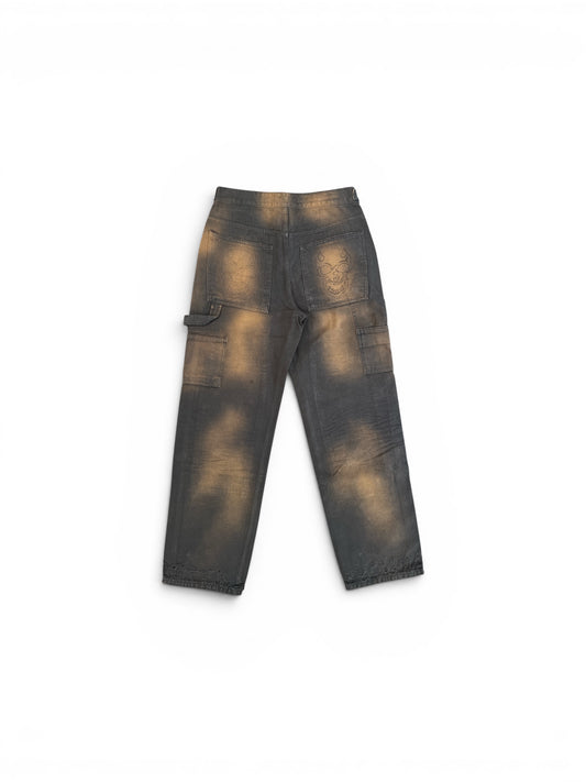 THUG CLUB TC TWO TONE WASHED PANTS RUST BLACK (PT0404)