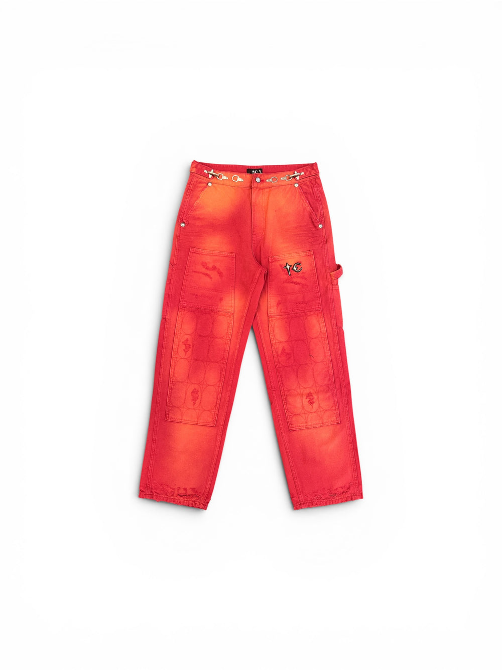 THUG CLUB TC TWO TONE WASHED PANTS RED (PT0402)