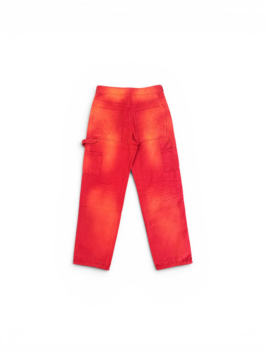 THUG CLUB TC TWO TONE WASHED PANTS RED (PT0402)