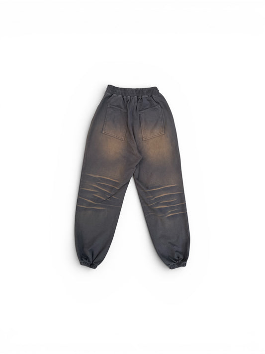 THUG CLUB TC TWO TONE WASHED JOGGER PANTS RUST BLACK (PT0303)