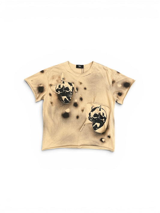 THUG CLUB DEAD INSIDE DOUBLE LAYER T-SHIRT BEIGE