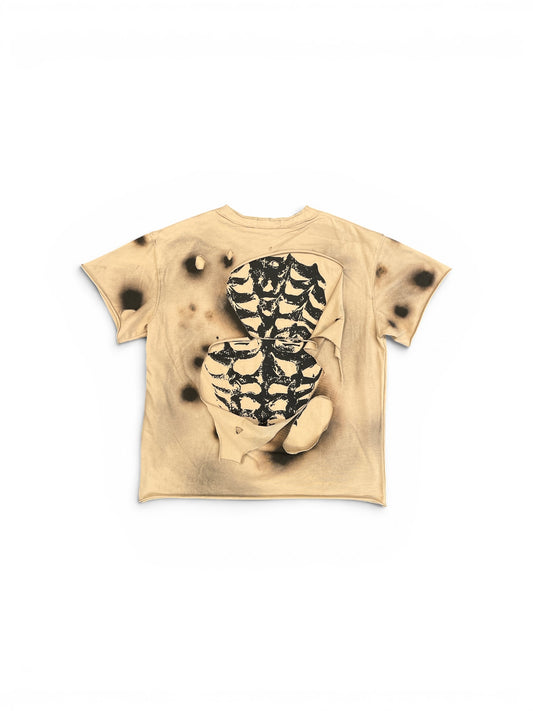 THUG CLUB DEAD INSIDE DOUBLE LAYER T-SHIRT BEIGE