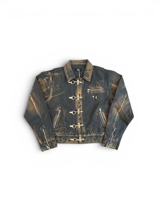 THUG CLUB TC TWO TONE WASHED JACKET RUST BLACK