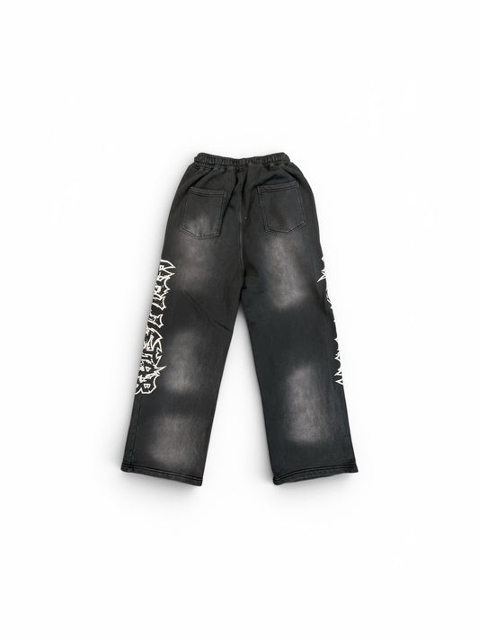 HELLSTAR STARS SHINE GRAFFITI SWEATPANTS BLACK SS26