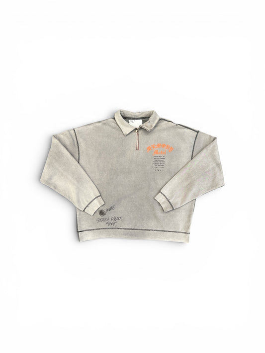 PALY SORRY BOUT THAT 1/4 ZIP CREWNECK GRAY