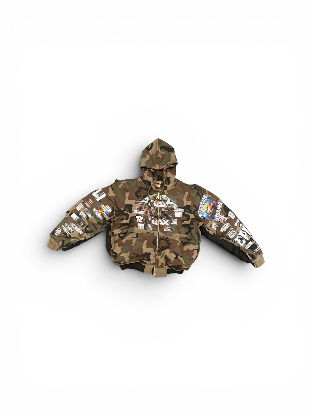 COUCOU BEBE TESTO MAX BELTS CAMO BOMBER JACKET CAMO GREEN BLACK