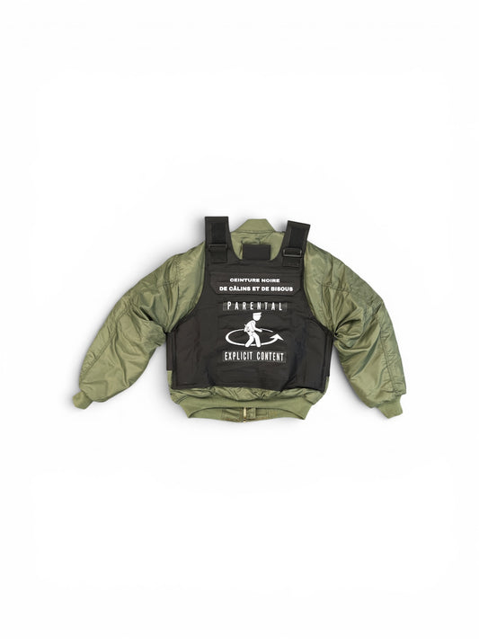 COUCOU BEBE CEINTURE NOIRE BOMBER JACKET GREEN