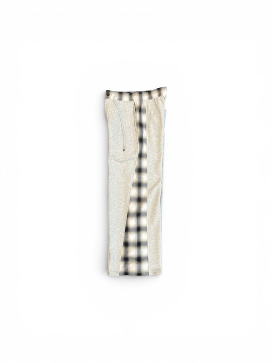 FENG CHEN WANG PATCHED PANEL JERSEY TROUSERS GREY