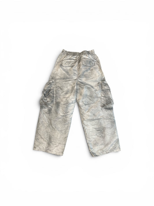 FENG CHEN WANG SANDWASHED NYLON CARGO PANTS GREY