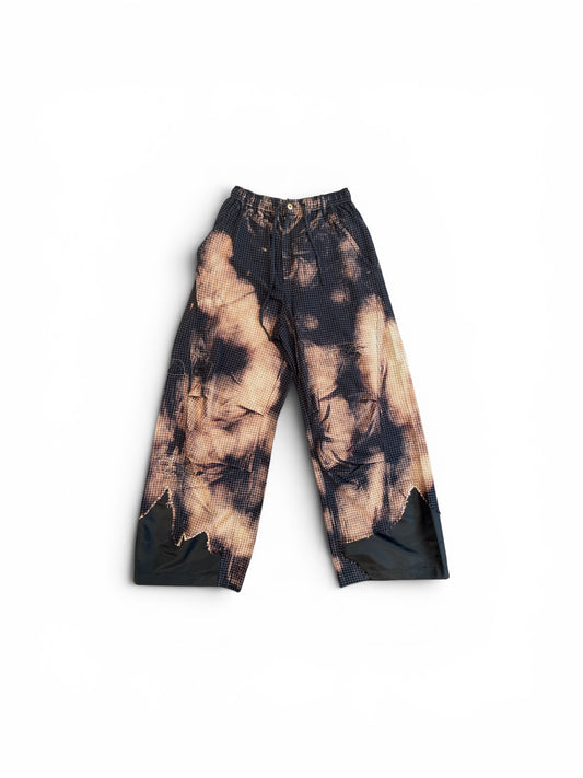 FENG CHEN WANG DECAYED CHECK TROUSERS BLACK CHECK + KHAKI