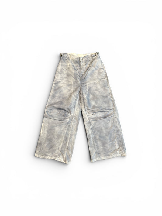 FENG CHEN WANG CARGO TROUSERS IN SPRAY PAINTED NYLON BLUE (TR05)