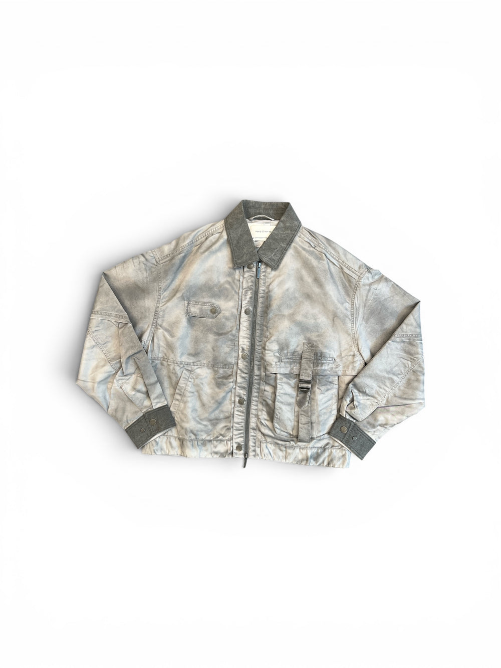 FENG CHEN WANG SANDWASHED NYLON JACKET GREY