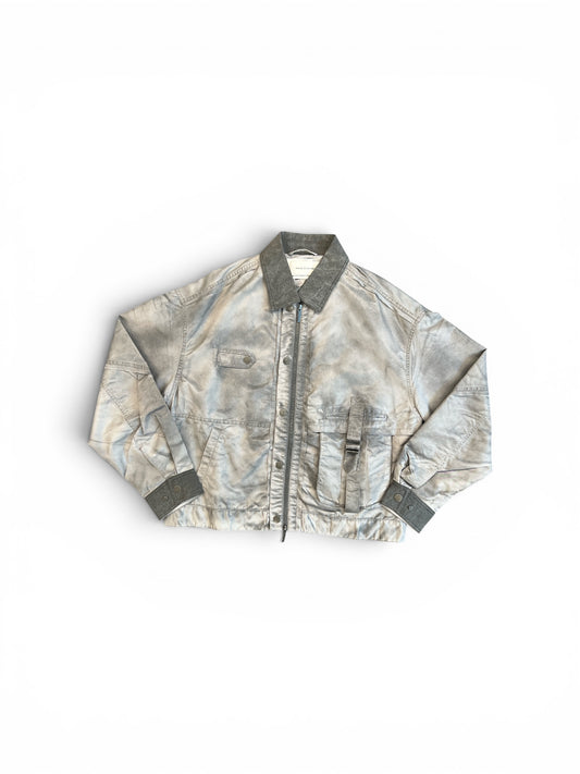 FENG CHEN WANG SANDWASHED NYLON JACKET GREY
