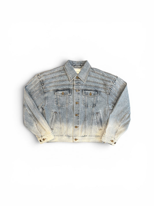 FENG CHEN WANG DECONSTRUCTED DENIM JACKET BLUE