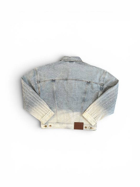 FENG CHEN WANG DECONSTRUCTED DENIM JACKET BLUE