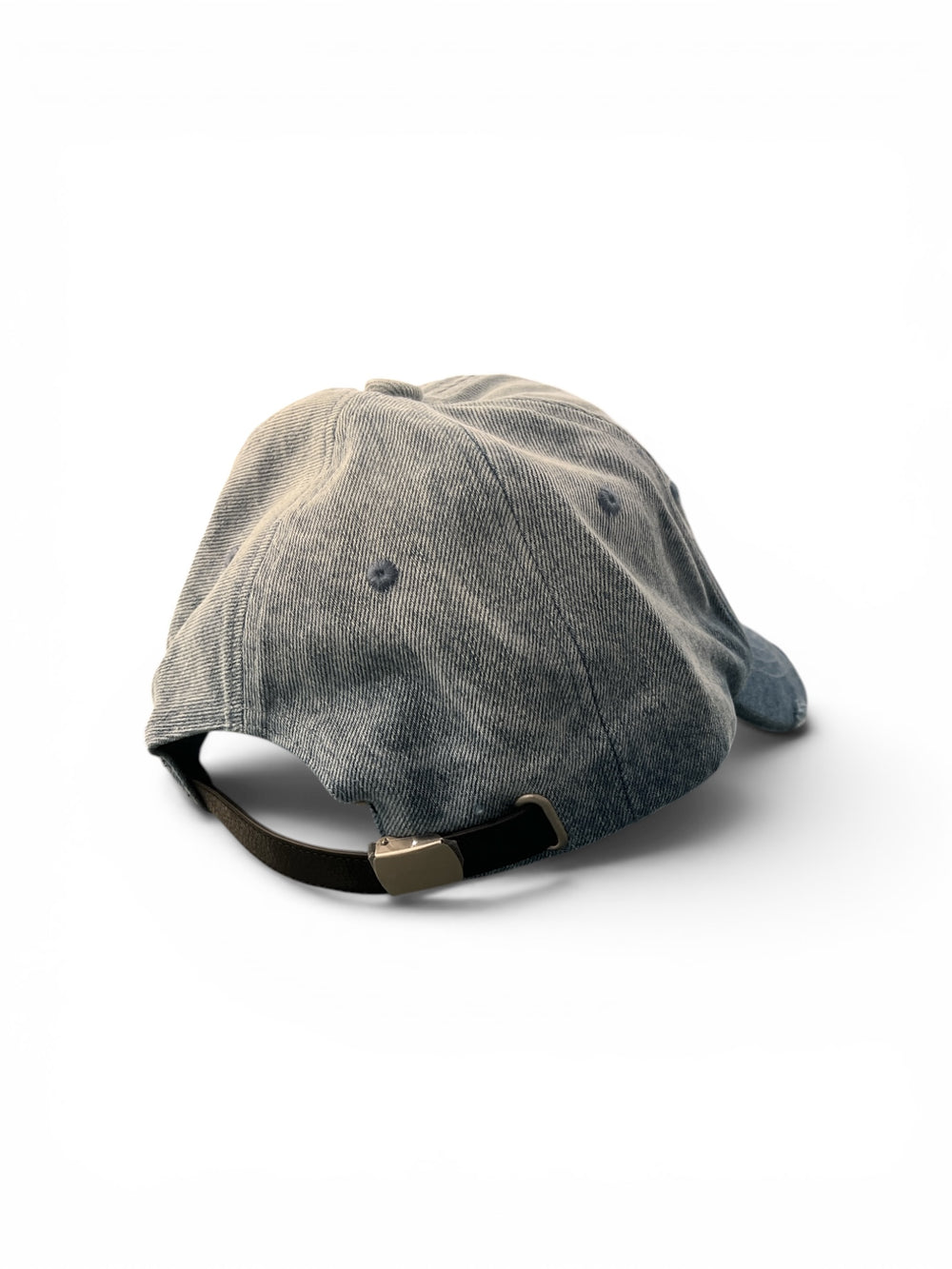 FENG CHEN WANG BLUE DENIM WASHED PRINTED BASEBALL CAP BLUE