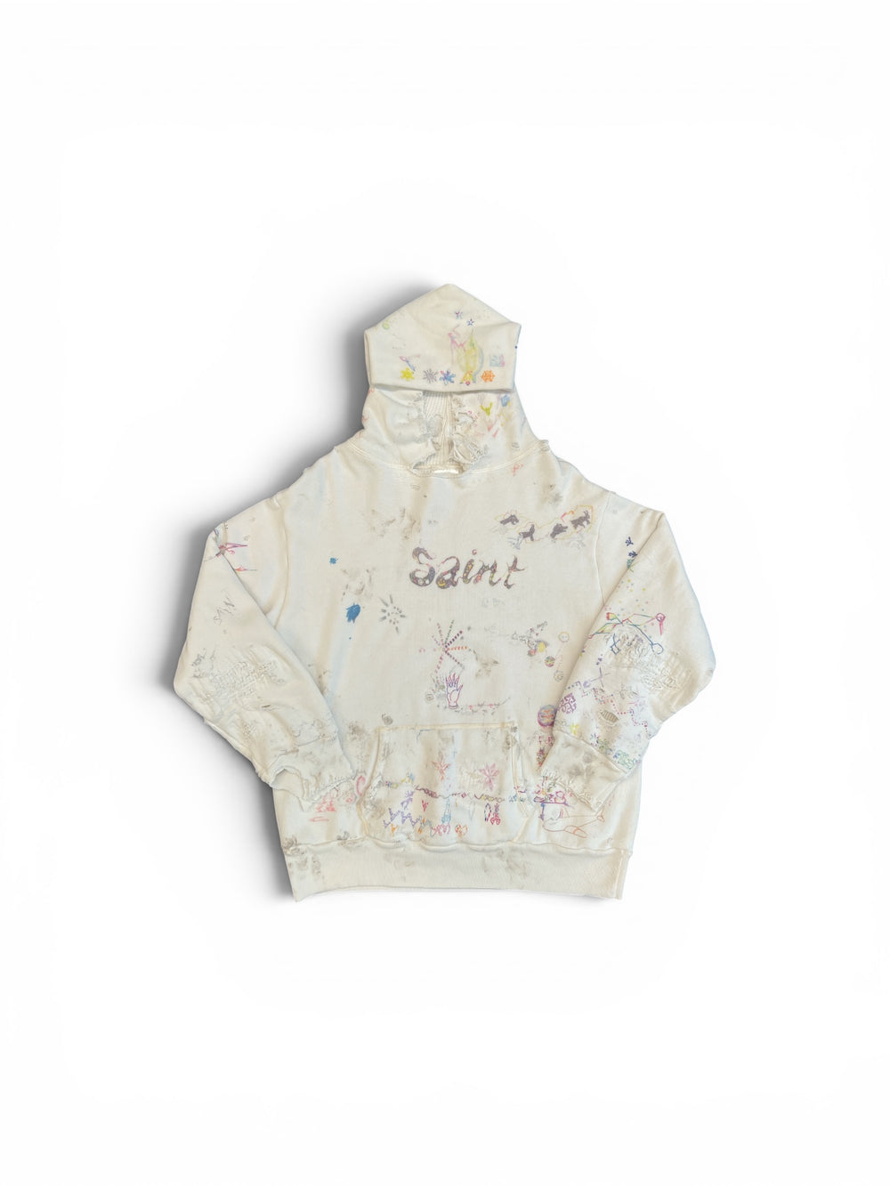 SAINT MICHAEL X COCO DOUBLE FACE HOODIE WHITE