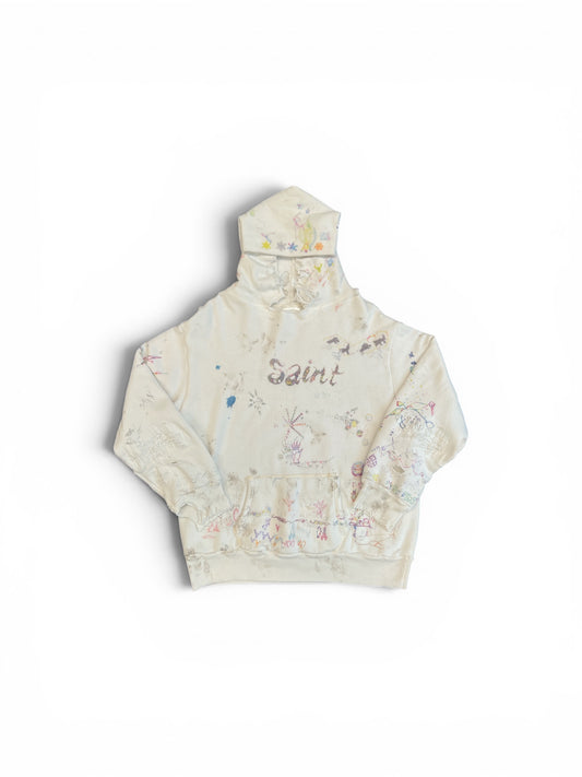 SAINT MICHAEL X COCO DOUBLE FACE HOODIE WHITE