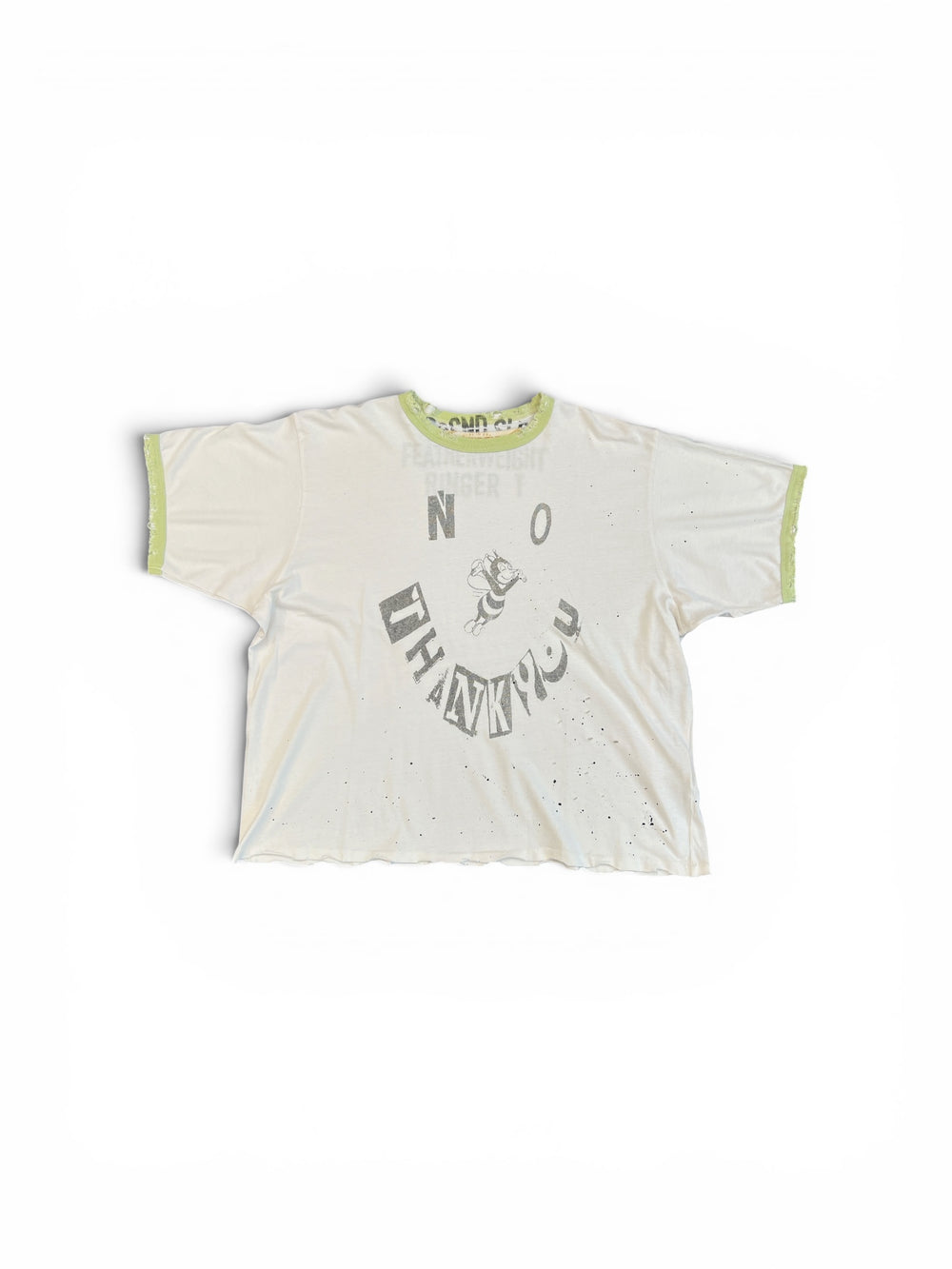 SECNDSLF NO THANK YOU RINGER TEE WHITE