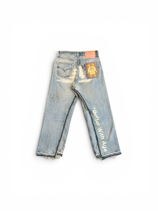 BETTER WITH AGE SMOKED DOUBLE-WIDE DENIM INDIGO