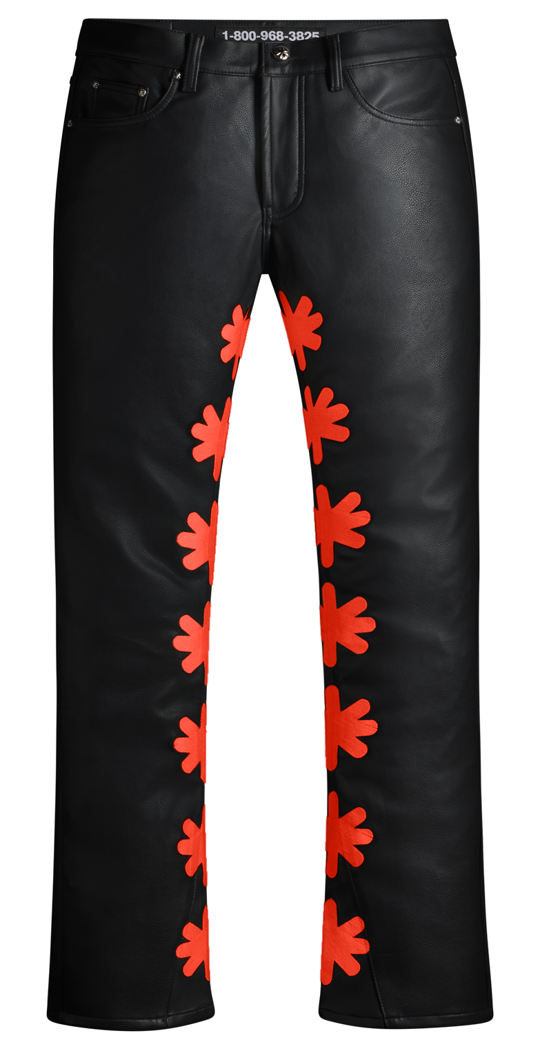 LEATHER LOSTSHDWS SUN LOGO (RED)