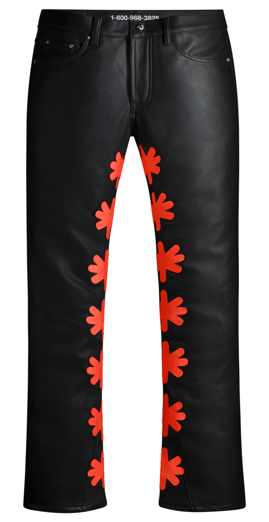 LEATHER LOSTSHDWS SUN LOGO (RED)