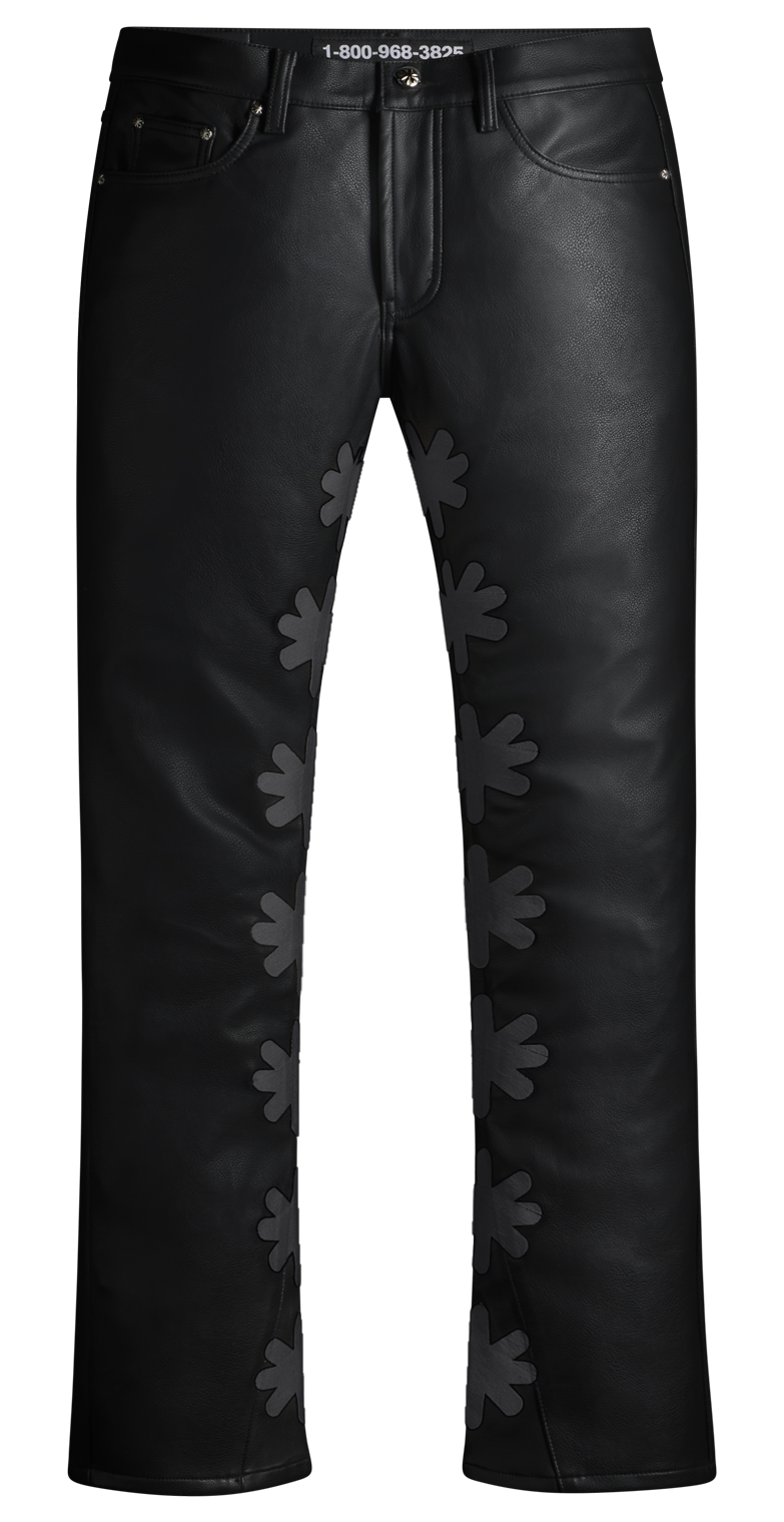 LEATHER LOSTSHDWS SUN LOGO (BLACK)