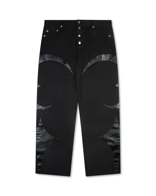 Thug Club TC Leather Washing Denim Pants Black