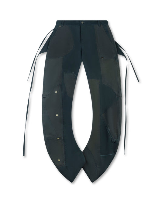 Under The Sign PATCHWORK DANFORTH ANCHOR PANTS BLUE