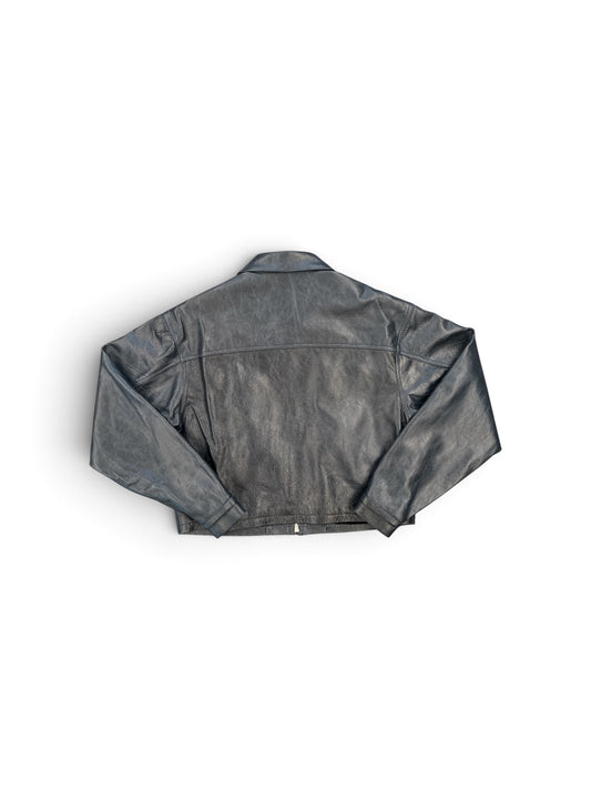SEKRIT LEATHER X JACKET DEEP BLUE
