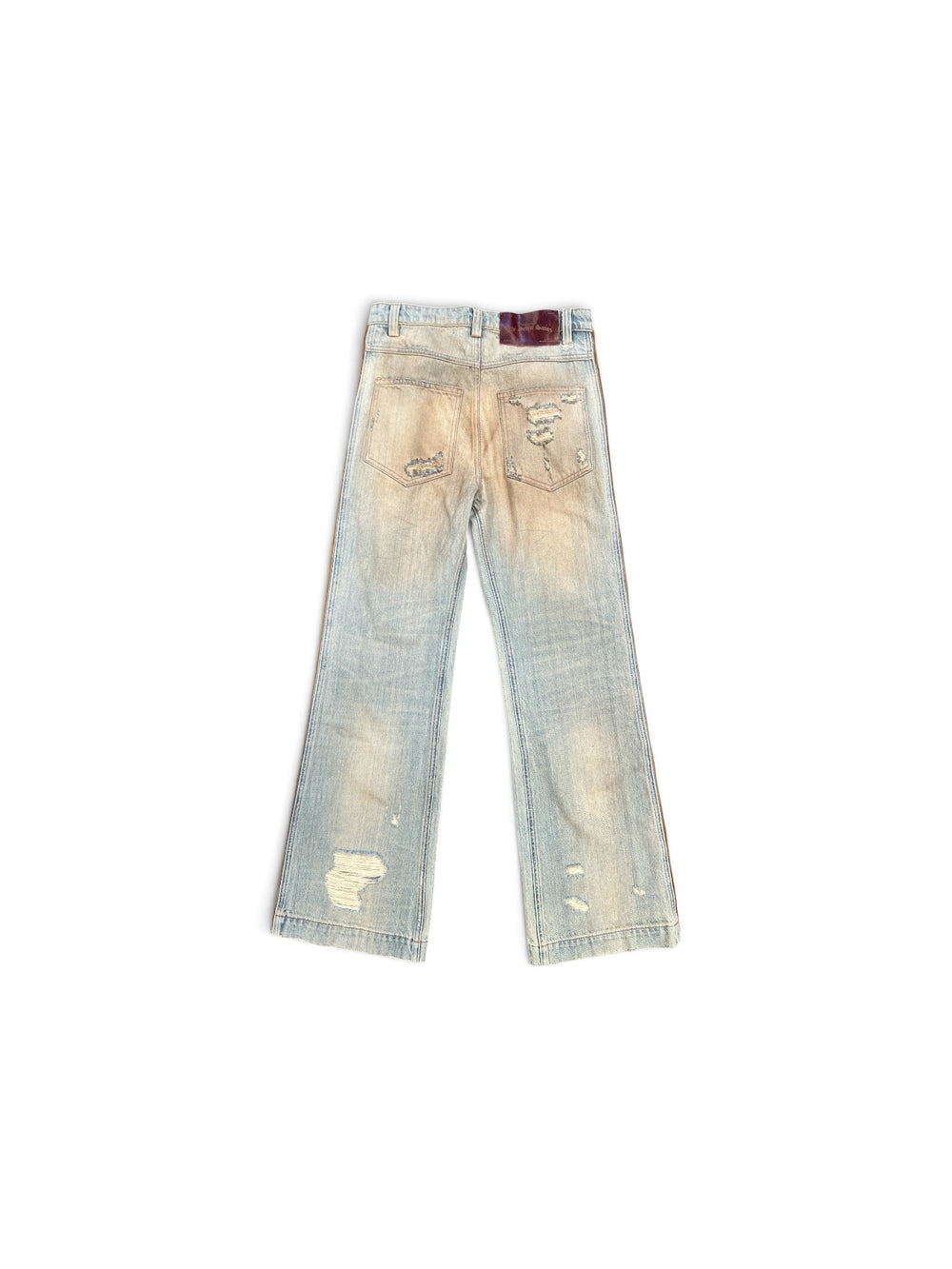 SEKRIT CHOPPER CHAIN DENIM WESTERN FLARE PANT BLUE