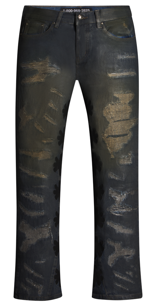 WAXED DSTRY DENIM LOSTSHDWS SUN LOGO (MUD)